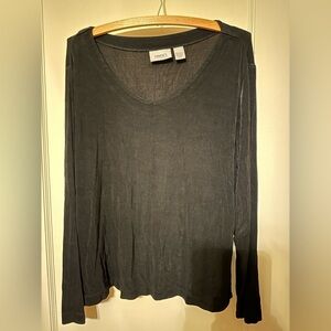 Chicos Travelers Black Long Sleeve Top